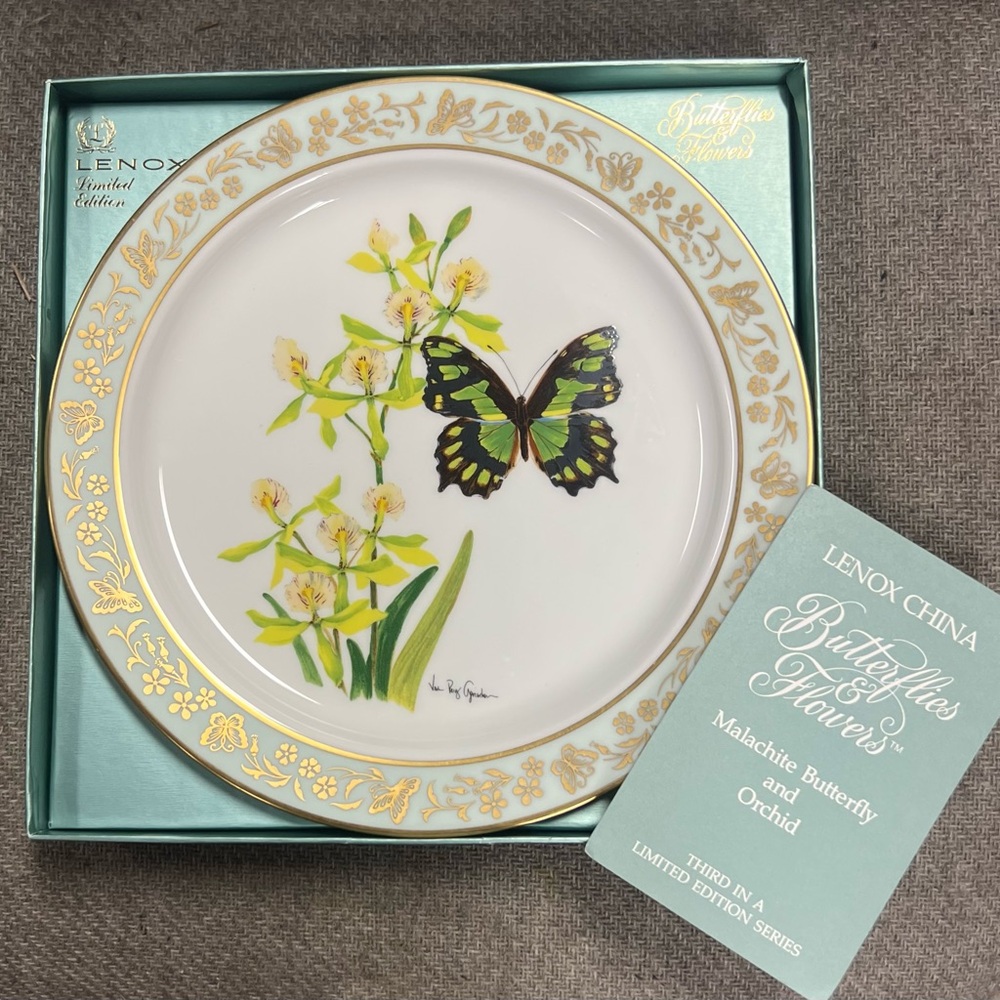 ✨Vintage✨Limited Edition Lenox Butterflies & Flowers Collectible Plate in Box